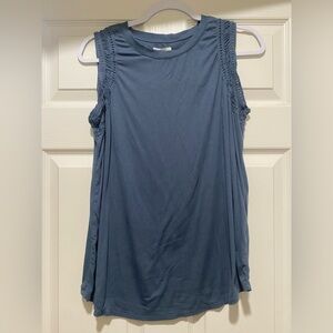 Maurices Slate Blue Crochet-Trim Sleeveless Tank